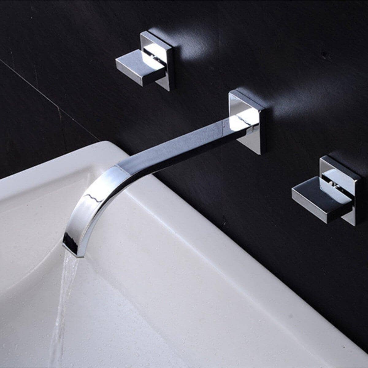 Torneira Moderna Duplo Comando Misturador Parede Banheiro Doults torneira banheiro Artificio Lar Cromado Entrega de 7 a 18 Dias