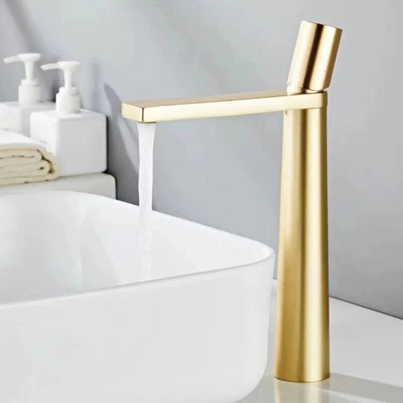 Torneira Moderna Monocomando Kappar Vita torneira banheiro Artificio Lar Dourado Escovado Alto Entrega de 7 a 18 Dias