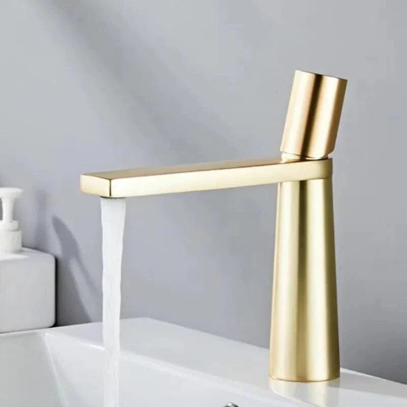 Torneira Moderna Monocomando Kappar Vita torneira banheiro Artificio Lar Dourado Escovado Curto Entrega de 7 a 18 Dias
