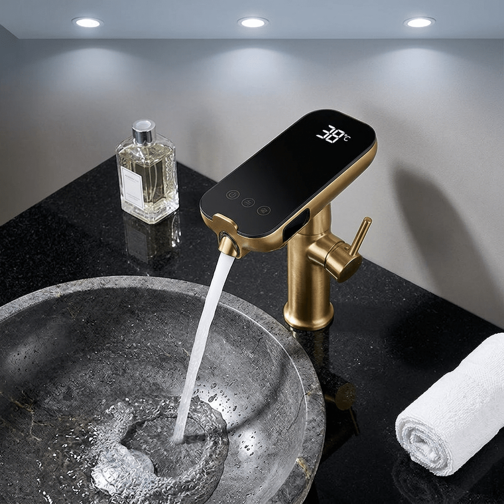 Torneira Monocomando AquaSense Dourada Torneira Monocomando AquaSense Dourada Artificio Lar