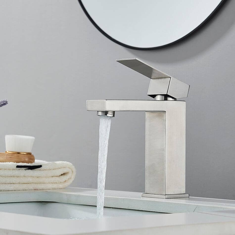 Torneira Monocomando Bancada Para Banheiro Orcol torneira banheiro Artificio Lar Niquel Escovado Curto A Pronta Entrega