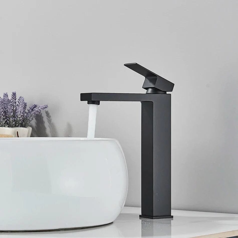 Torneira Monocomando Bancada Para Banheiro Orcol torneira banheiro Artificio Lar Preto Fosco Alto A Pronta Entrega