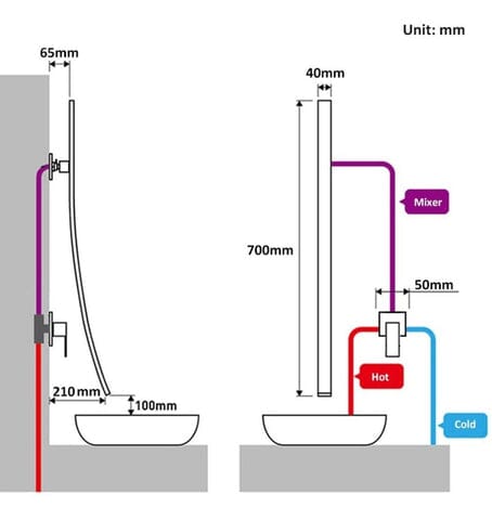 Torneira Monocomando Banheiro Parede Glass Elite torneira banheiro Artificio Lar