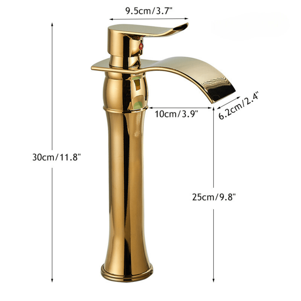 Torneira Para Banheiro Dourada Bica Alta Monocomando Cascata Luxo Misturador Sinko Torneira Para Banheiro Dourada Bica Alta Monocomando Cascata Luxo Misturador Sinko Artificio Lar