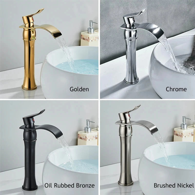 Torneira Para Banheiro Dourada Bica Alta Monocomando Luxo Misturador Beeno Torneira Para Banheiro Dourada Bica Alta Monocomando Luxo Misturador Beeno Artificio Lar