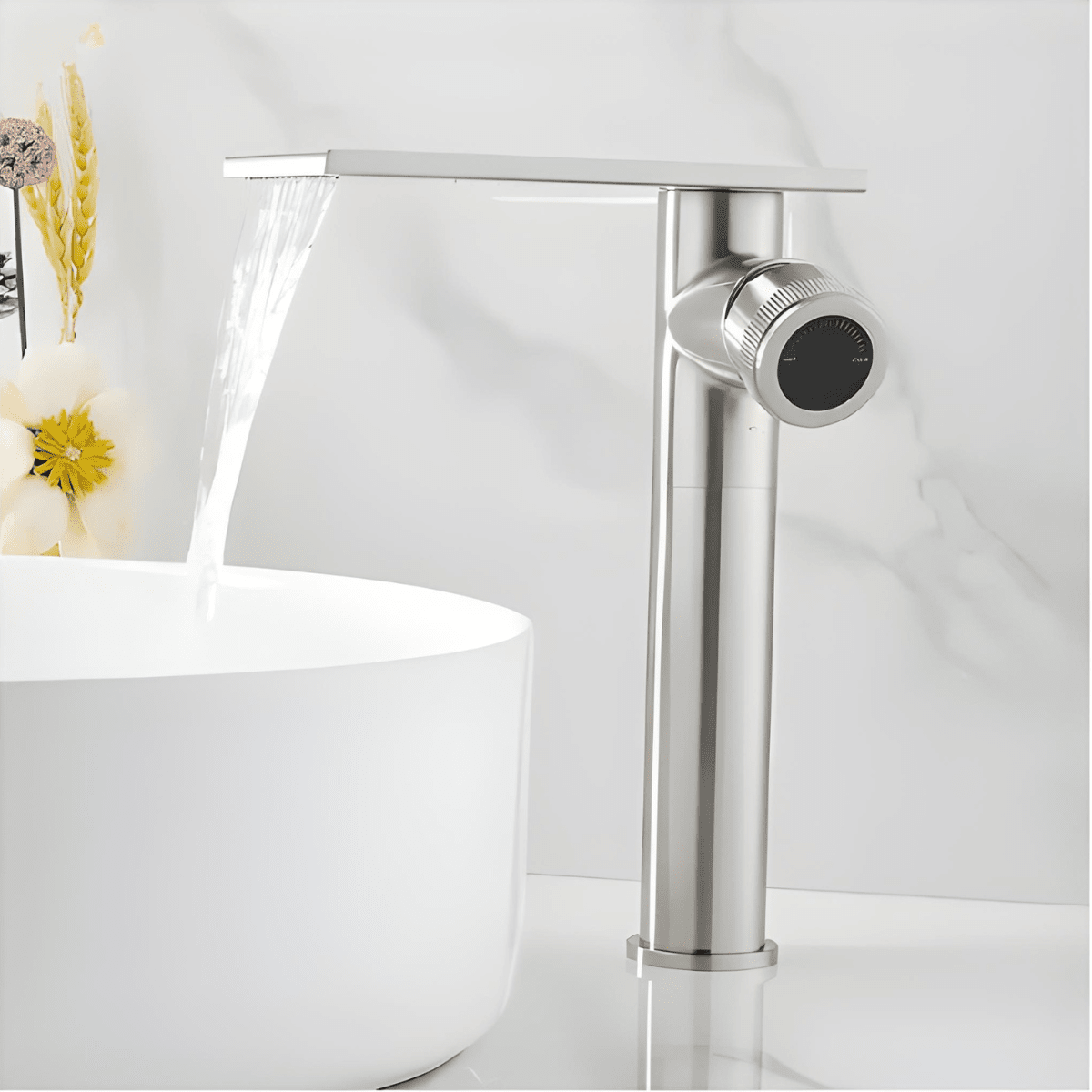 Torneira Para Banheiro Monocomando Cascata Empiry torneira para banheiro Artificio Lar Níquel Escovado/Alta