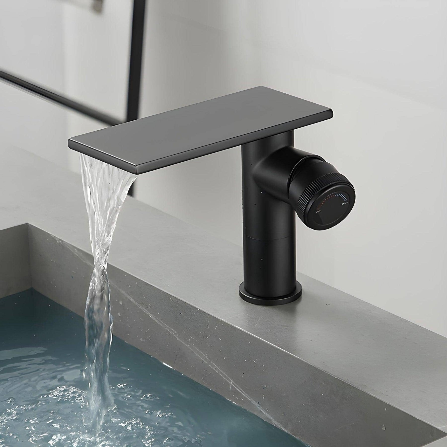 Torneira Para Banheiro Monocomando Cascata Empiry torneira para banheiro Artificio Lar Preto Fosco/Baixa