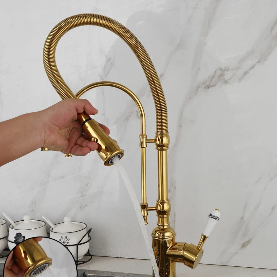 Torneira Para Cozinha Gourmet de Bancada A´qua Antique Torneira Para Cozinha de Bancada A´qua Antique Artificio Lar Gold