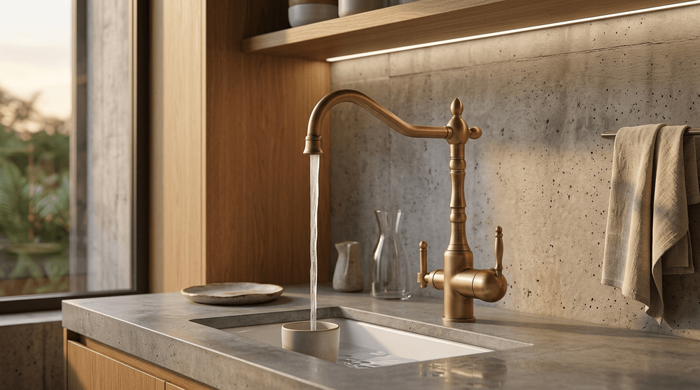 AquaPure: Elegância 3 em 1 no Lar Minimalista