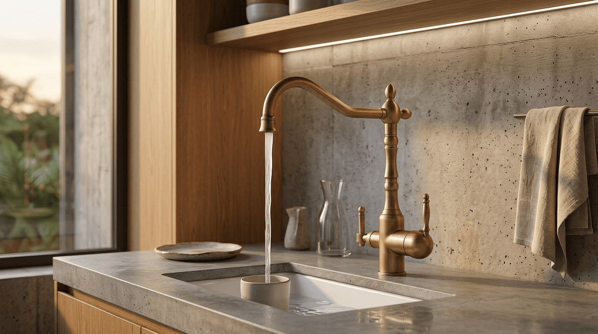 AquaPure: Elegância 3 em 1 no Lar Minimalista