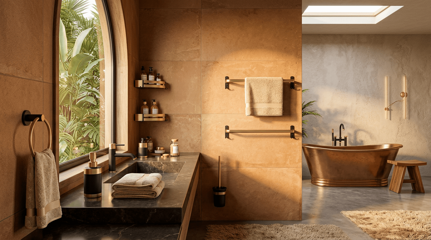 Black & Dourado: Luxo no Banheiro, Tendência no Lar