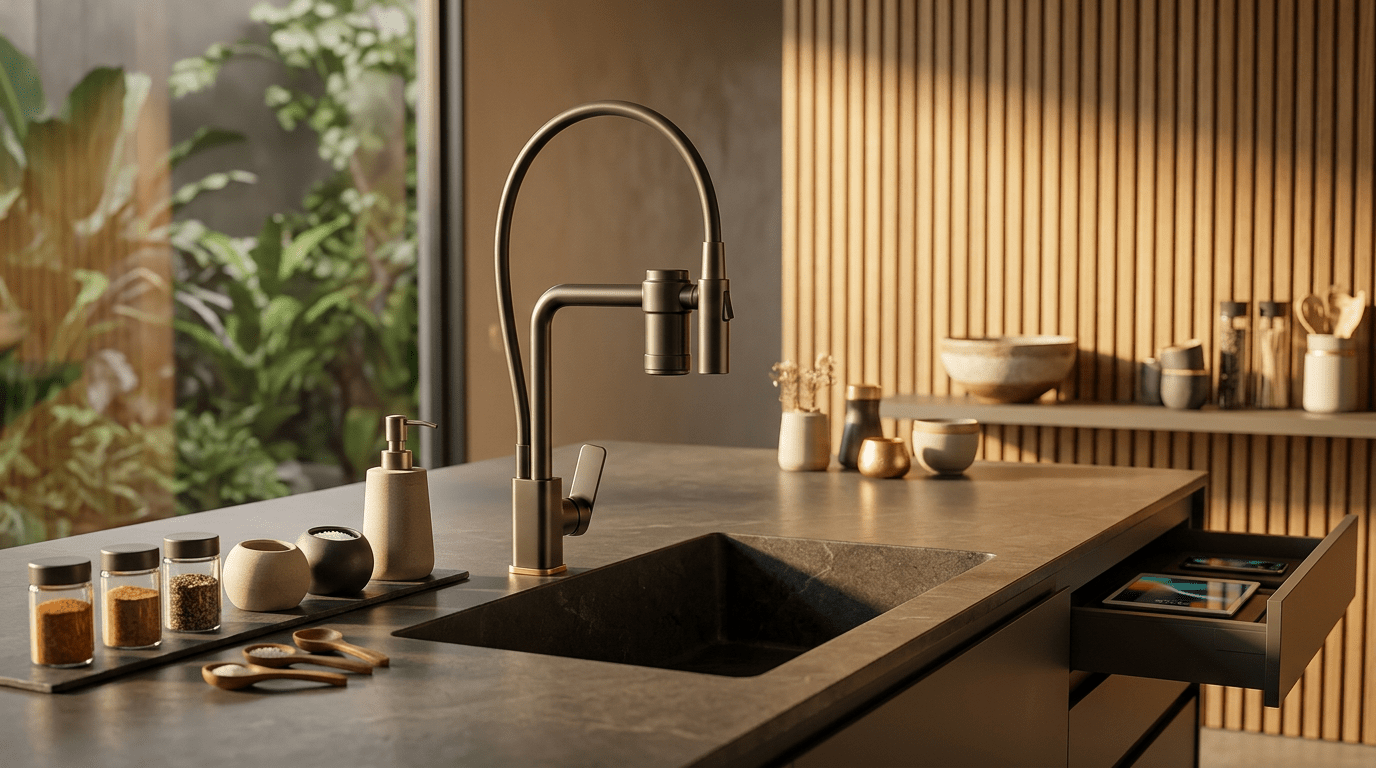 Fluxo Refinado: Design Monocomando e Água Pura na Sua Cozinha
