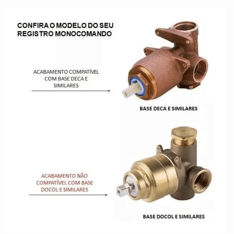 Acabamento Registro Monocomando - Cromado (Base Deca / Docol) Torneira Online 