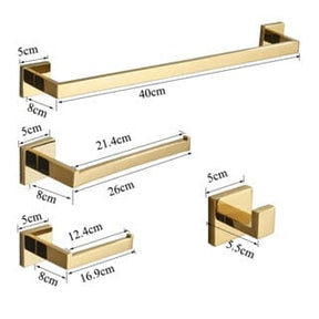 Acessórios para Banheiro Inox 304 Dourado Ruinez grupo 01 acessorios para banheiro Artificio Lar 