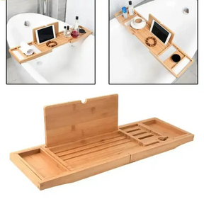 Bandeja Para Banheira De Bambu Luxotec Telescópica Bandeja Para Banheira De Bambu Luxotec Telescópica Artificio Lar 
