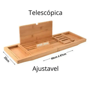 Bandeja Para Banheira De Bambu Luxotec Telescópica Bandeja Para Banheira De Bambu Luxotec Telescópica Artificio Lar 