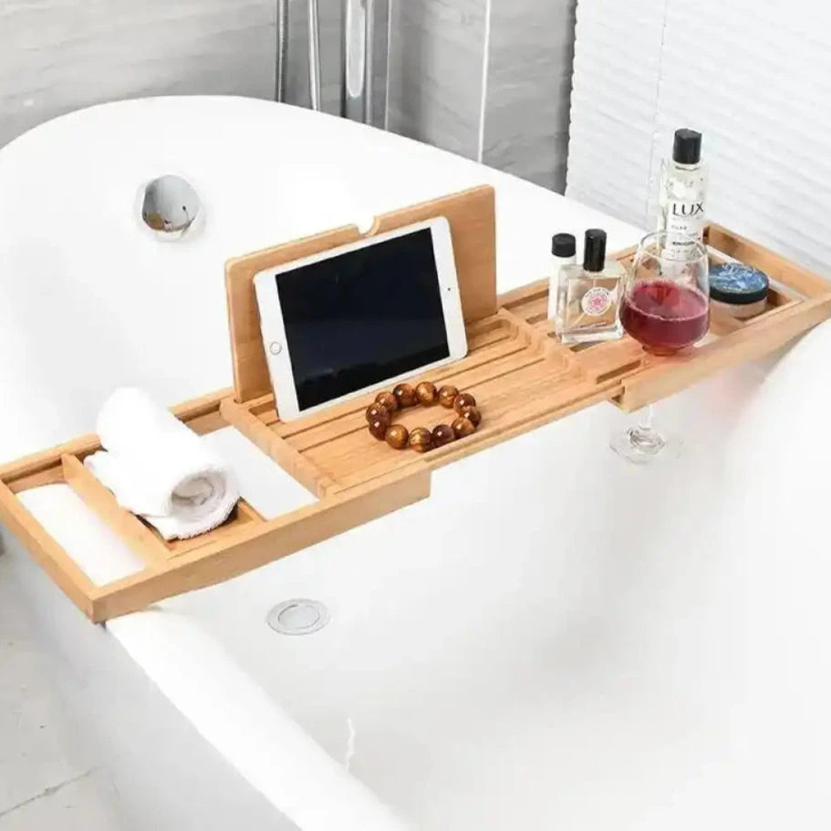 Bandeja Para Banheira De Bambu Luxotec Telescópica Bandeja Para Banheira De Bambu Luxotec Telescópica Artificio Lar 