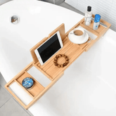 Bandeja Para Banheira De Bambu Luxotec Telescópica Bandeja Para Banheira De Bambu Luxotec Telescópica Artificio Lar Bambu Á Pronta Entrega 