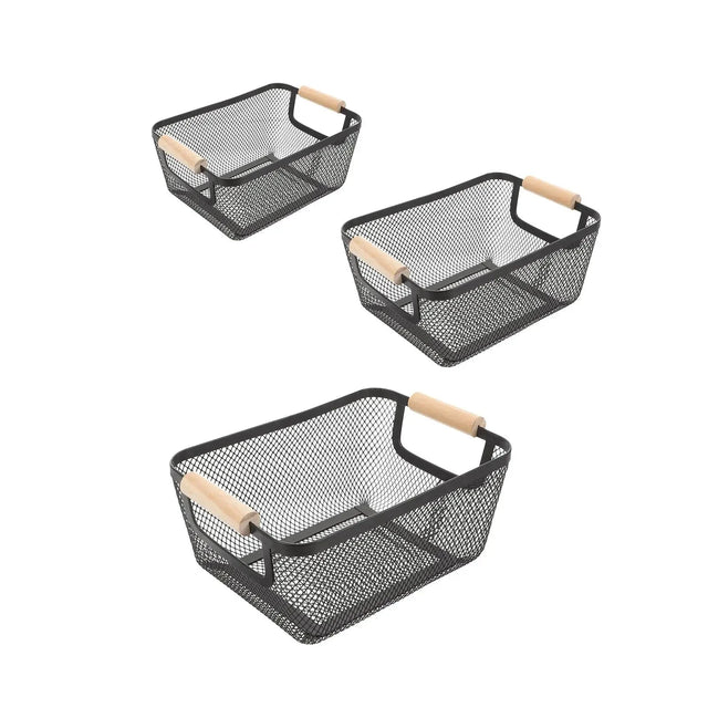 Cesto Organizador de Metal Telado Decoratto Household Storage Baskets Artificio Lar