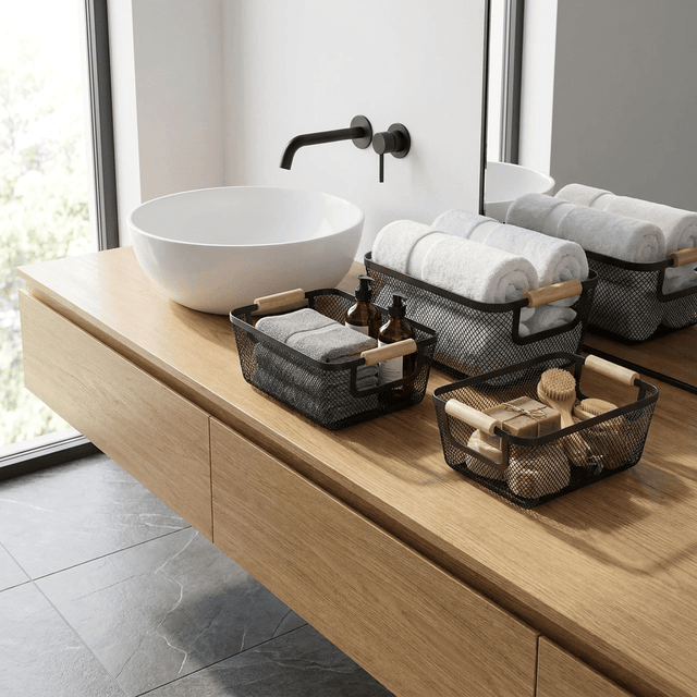 Cesto Organizador de Metal Telado Decoratto Household Storage Baskets Artificio Lar