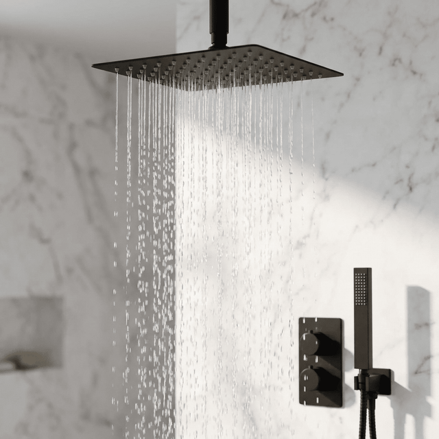 Chuveiro de Teto Quadrado Inox 50x50cm Black Nivora Chuveiro de Teto Artificio Lar