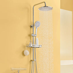 Coluna de Chuveiro Cromada com Suporte e Ducha 25cm Veltor