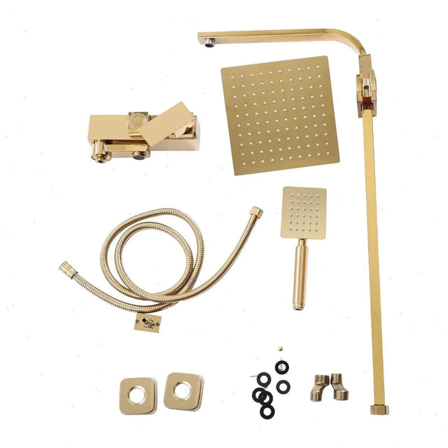 Conjunto de Chuveiro Monocomando Dourado Aurivita Bathroom Suites Artificio Lar