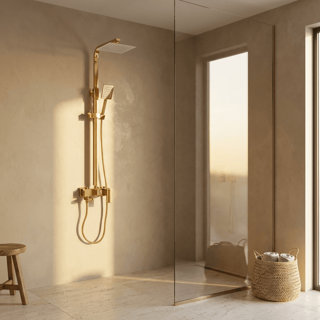 Conjunto de Chuveiro Monocomando Dourado Aurivita Bathroom Suites Artificio Lar