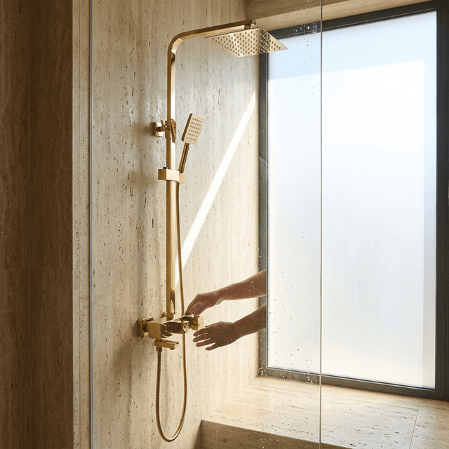 Conjunto de Chuveiro Monocomando Dourado Aurivita Bathroom Suites Artificio Lar