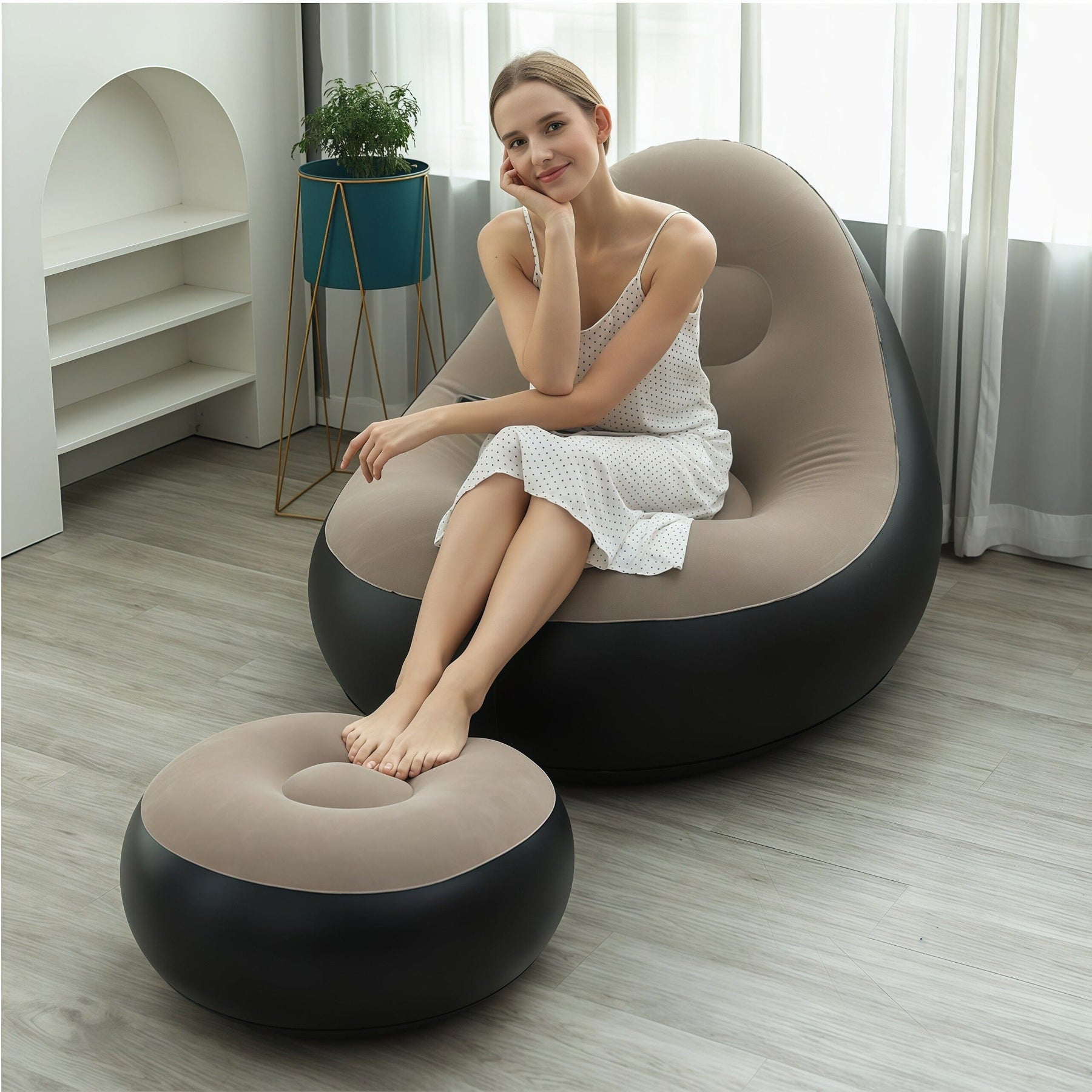Conjunto Poltrona Sofa Inflavel Portatil Groover Conjunto Poltrona Sofa Inflavel Portatil Groover Artificio Lar 