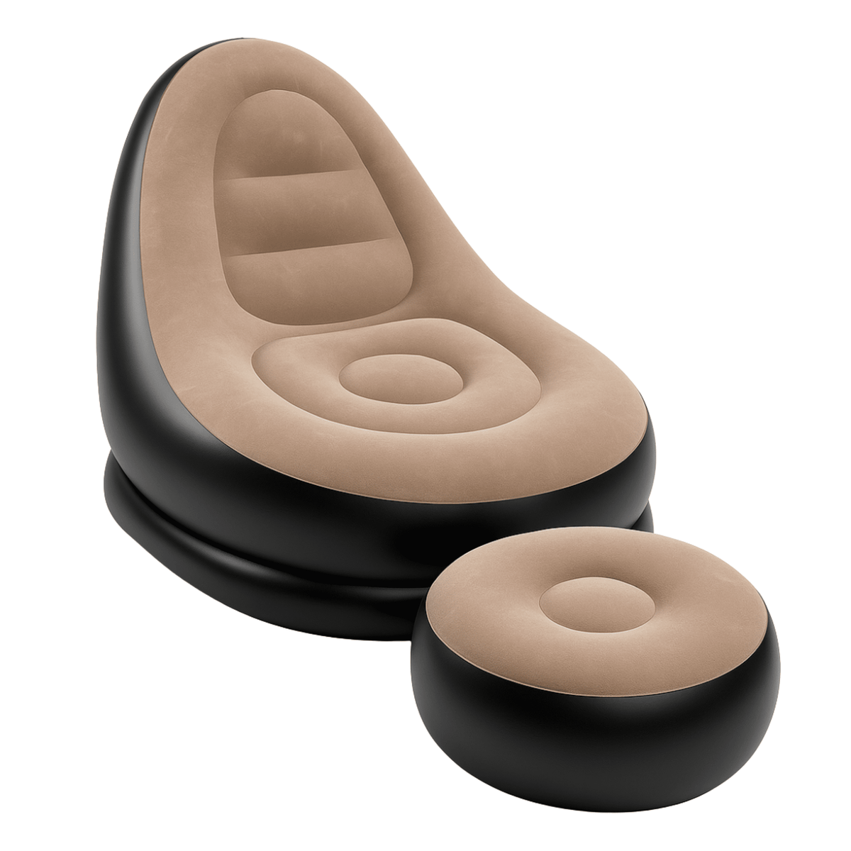 Conjunto Poltrona Sofa Inflavel Portatil Groover Conjunto Poltrona Sofa Inflavel Portatil Groover Artificio Lar Bege A Pronta Entrega 