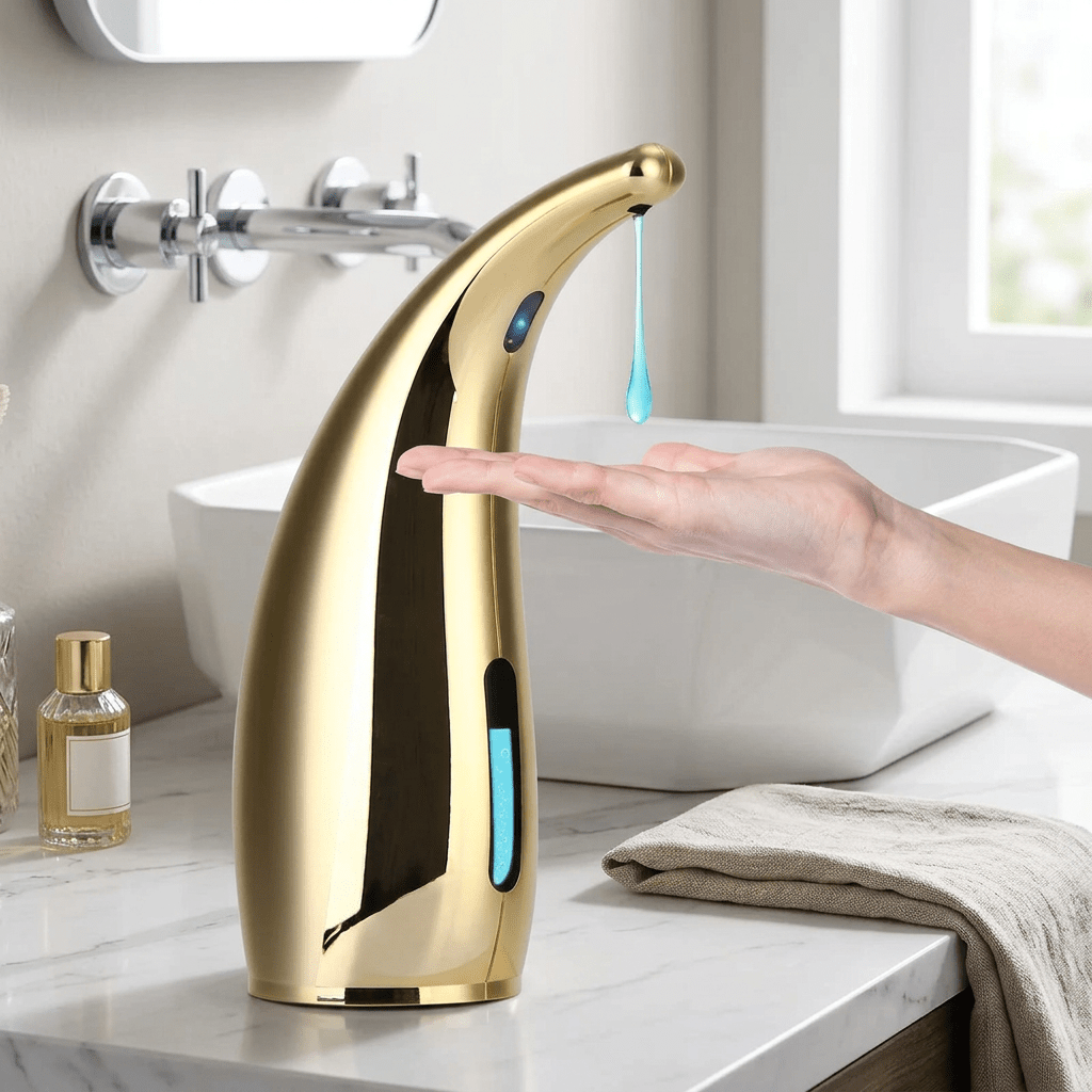 Dispensador de Sabonete Líquido Automático AquaTouch Dispensador de Sabonete Líquido Automático AquaTouch Artificio Lar Dourado 