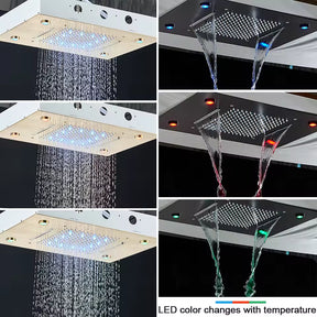 Ducha de Teto Embutir com LED Chuveiro de Teto Embutir com LED Artificio Lar 