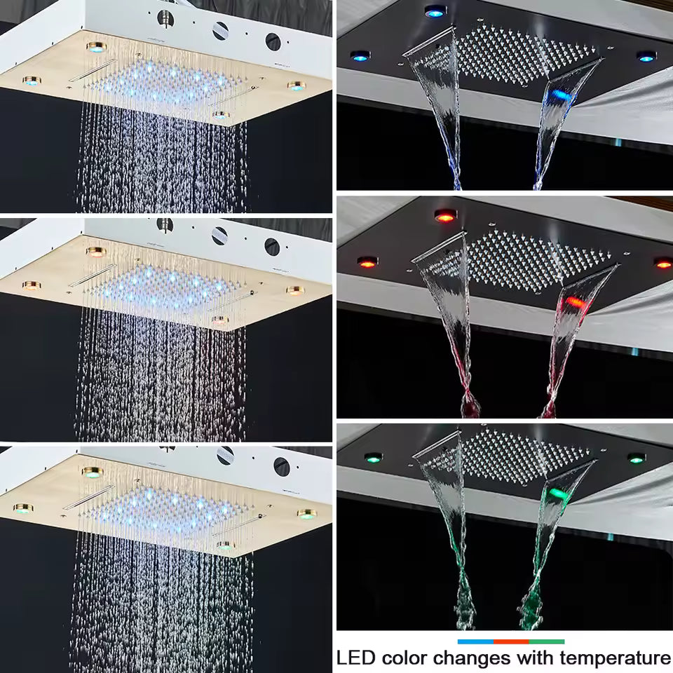 Ducha de Teto Embutir com LED Chuveiro de Teto Embutir com LED Artificio Lar 