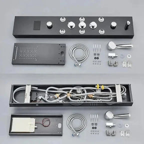 Ducha Vertical Com Hidro Cascata Led Visor Inox Spa Trust Ducha Vertical Com Hidro Cascata Led Visor Inox Artificio Lar 