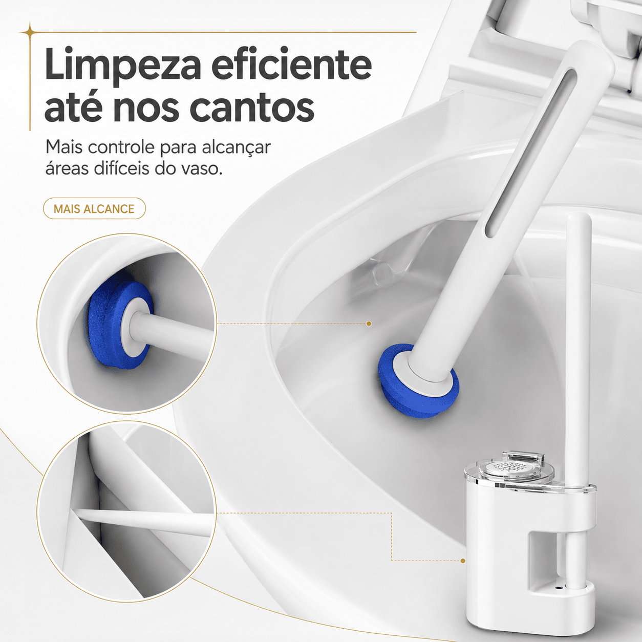 Escova Sanitária SaniVora™ com Refis Descartáveis Escova Sanitária SaniVora™ com 24 Refis Descartáveis Artificio Lar 