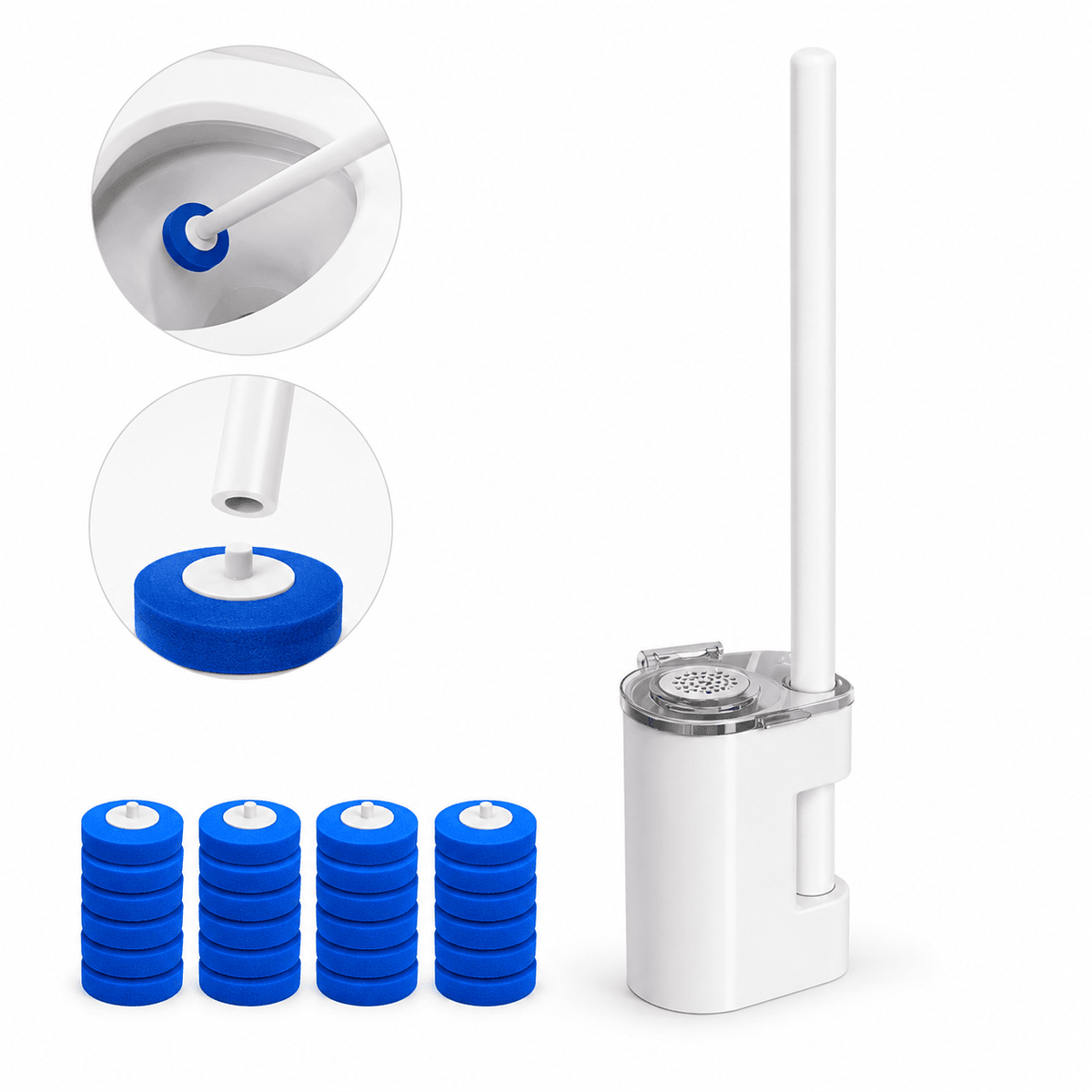 Escova Sanitária SaniVora™ com Refis Descartáveis Escova Sanitária SaniVora™ com 24 Refis Descartáveis Artificio Lar 