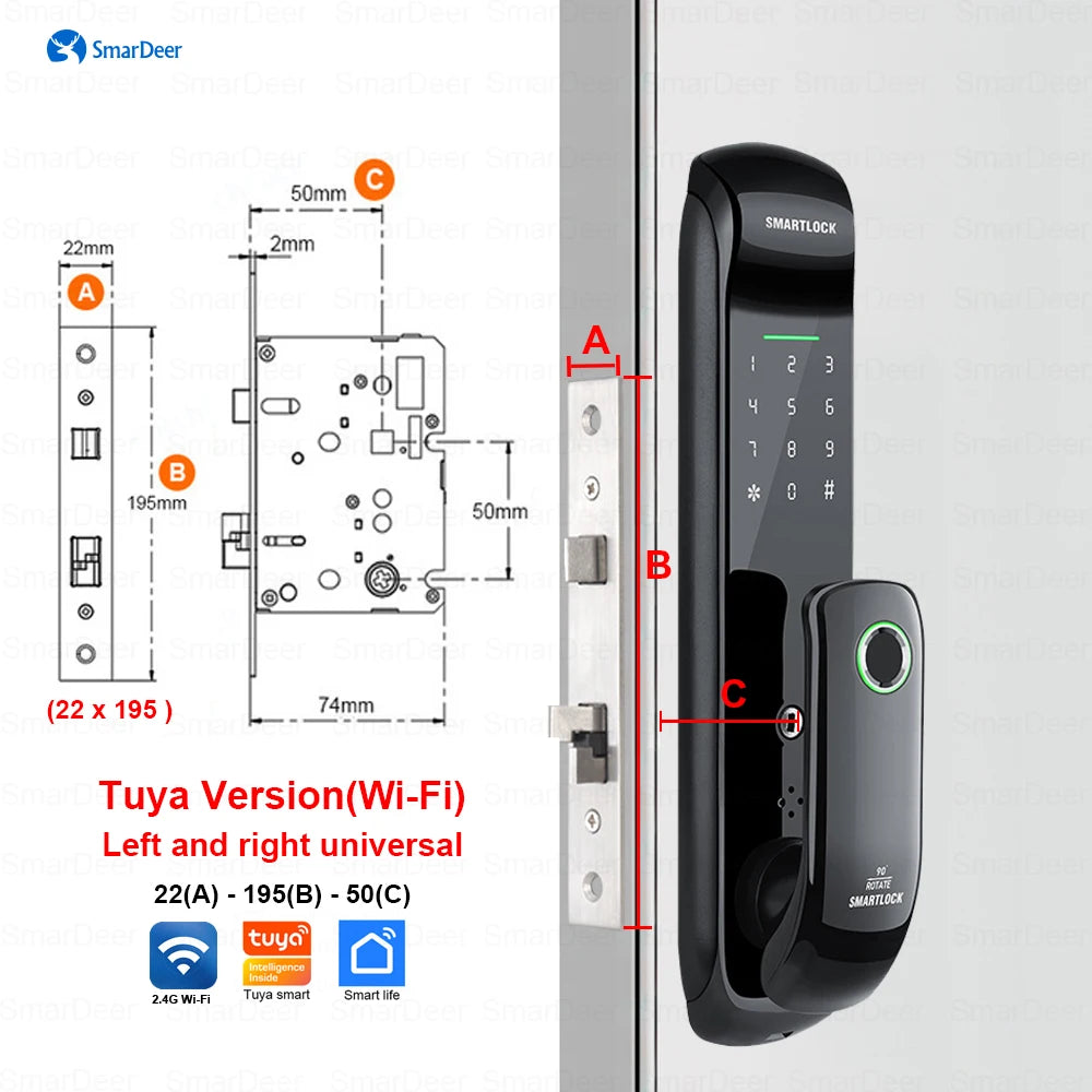 Fechadura Digital Smart 3D Wifi Security Smart Fechadura Digital Artificio Lar 