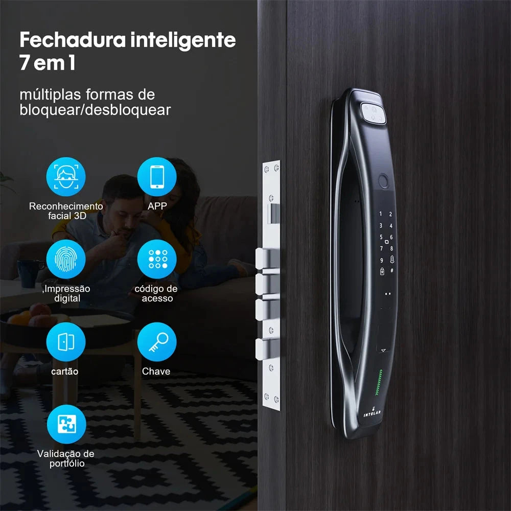 Fechadura Eletrônica Inteligente Wolf X3 3D Biométrica Fechadura Eletrônica Inteligente Wolf X3 3D Biométrica Artificio Lar 