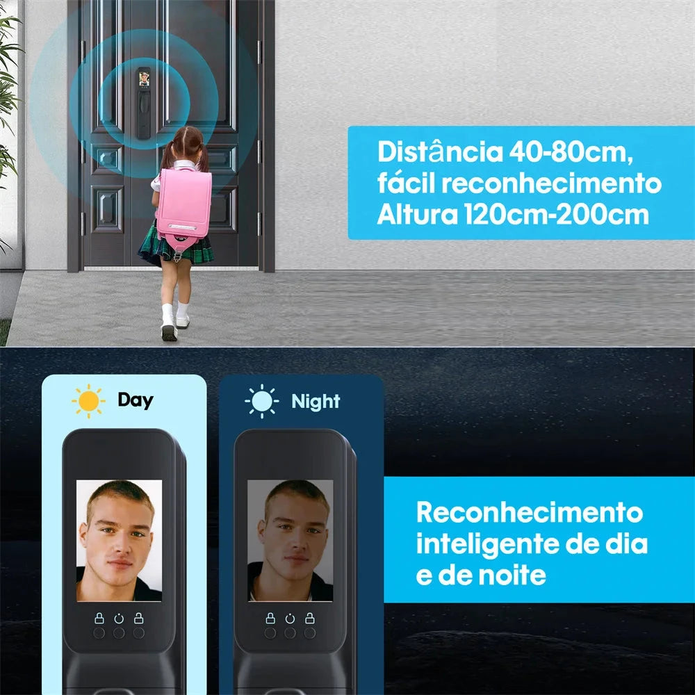 Fechadura Eletrônica Inteligente Wolf X3 3D Biométrica Fechadura Eletrônica Inteligente Wolf X3 3D Biométrica Artificio Lar 