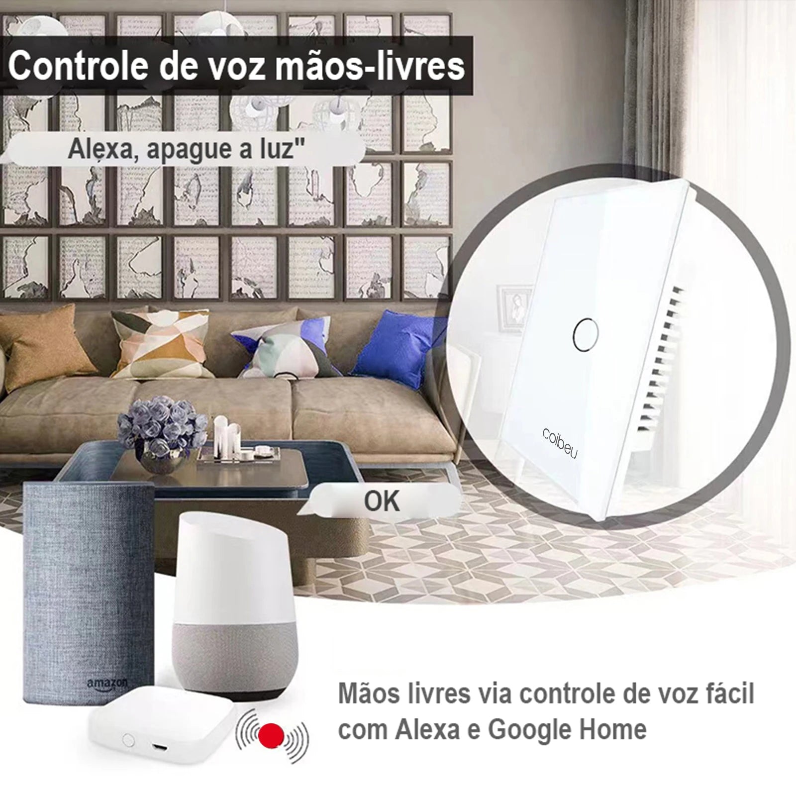 Interruptor Inteligente Alexa - ConectSwitch Casa e Jardim Artificio Lar 