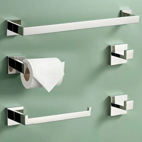 Kit Acessórios Banheiro Aço Escovado Brigth Kit Acessórios Banheiro Aço Escovado Artificio Lar 