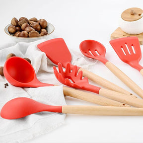 Kit Colheres Best Chef kit best chef Artificio Lar VERMELHO-9pcs 