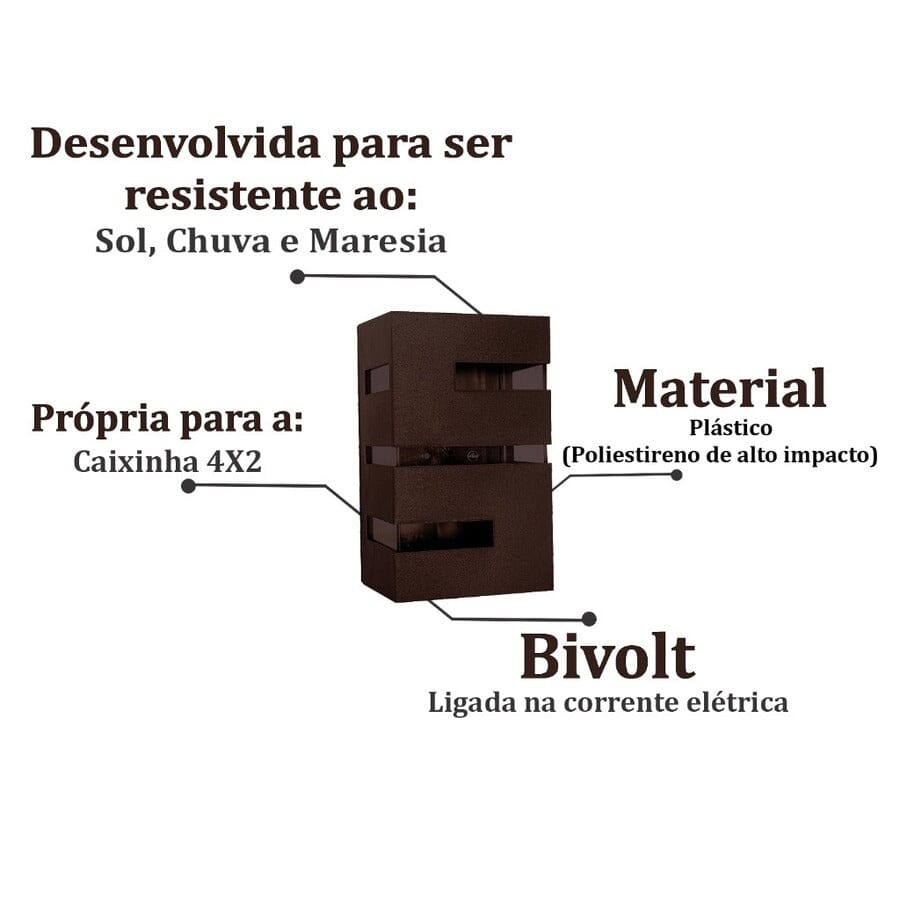Kit Com Iluminarias Arandela Decorativa Spot Parede a Prova D água Kit Com Iluminarias Arandela Decorativa Spot Parede a Prova D água Artificio Lar 