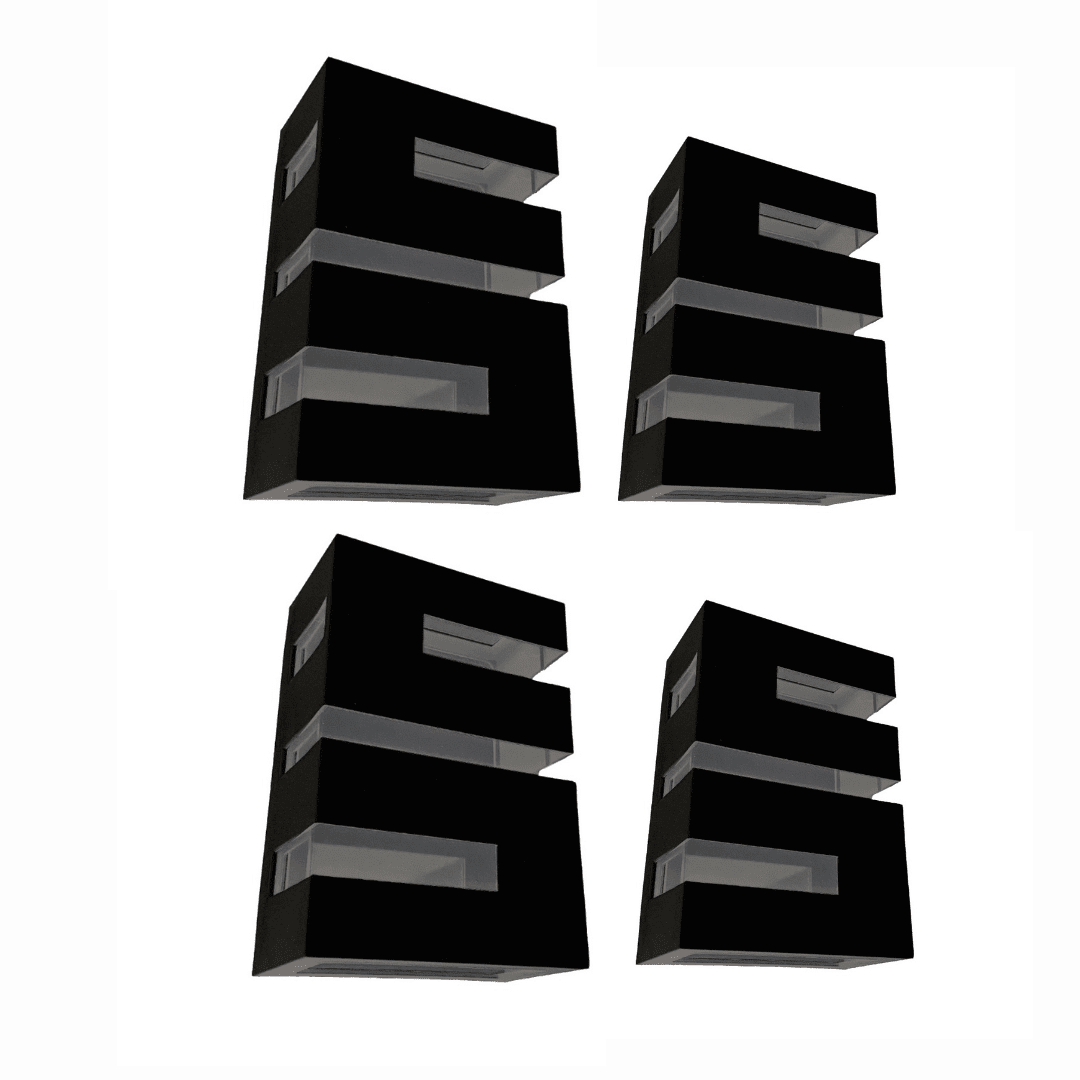 Kit Com Iluminarias Arandela Decorativa Spot Parede a Prova D água Kit Com Iluminarias Arandela Decorativa Spot Parede a Prova D água Artificio Lar Kit 4 Unidades Preto 