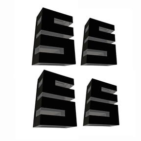 Kit Com Iluminarias Arandela Decorativa Spot Parede a Prova D água Kit Com Iluminarias Arandela Decorativa Spot Parede a Prova D água Artificio Lar Kit 4 Unidades Preto 