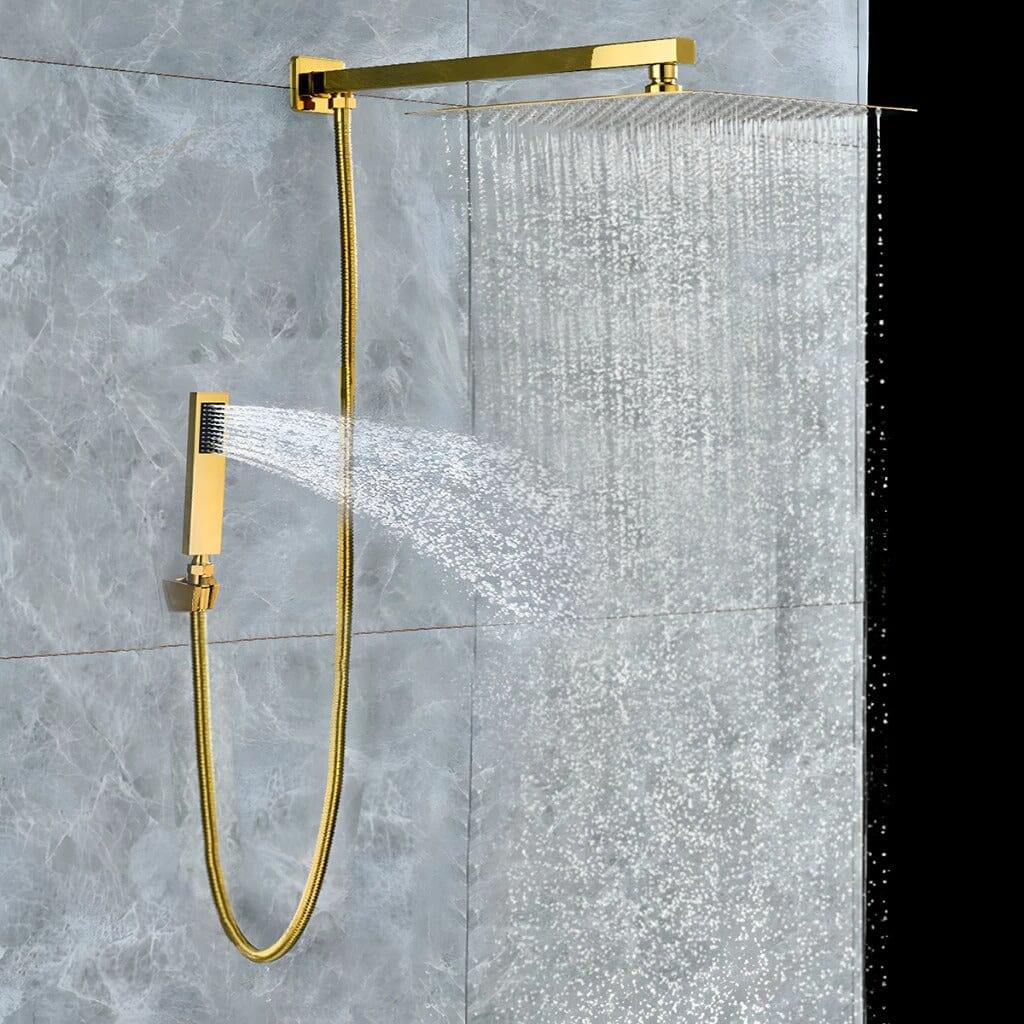 Kit Ducha Chuveiro De Banheiro 30cm Inox Quadrada Com Ducha Manual+1,5m Mangueira Preto/Cromado Kit Ducha Chuveiro De Banheiro 30cm Inox Quadrada Com Ducha Manual+1,5m Mangueira Preto/Cromado Artificio Lar 