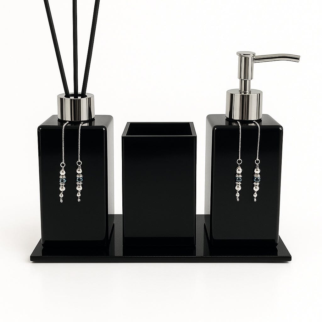 Kit Lavabo Luxo Sabonete Líquido Troover C/ Porta Escovas e Aromatizante Kit Lavabo Luxo Sabonete Líquido Troover C/ Porta Escovas e Aromatizante Artificio Lar 