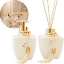 Kit Vidros Lavabo Branco Deluxe C/ Enfeite Difusor E Sabonete Kit Vidros Lavabo Branco Deluxe C/ Enfeite Difusor E Sabonete Artificio Lar Dourado 