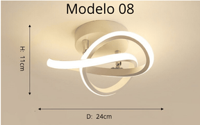 Luminária Lustre Minimalista LED 24w - 3 Cores de Luz Ajustáveis - 11 Modelos Luminária - 01 Artificio Lar Modelo 08 - Moldura Branca 3 Cores de Luz 